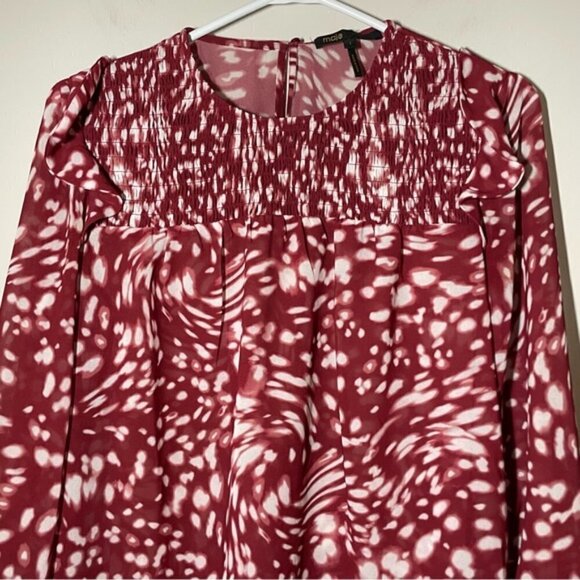 Maje Swirling Dot Lipone Smocked Blouse size 1 - Picture 7 of 13